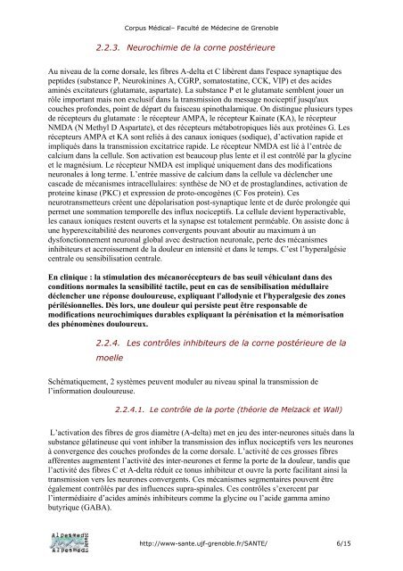 Bases physiopathologiques et évaluation de la douleur (65)