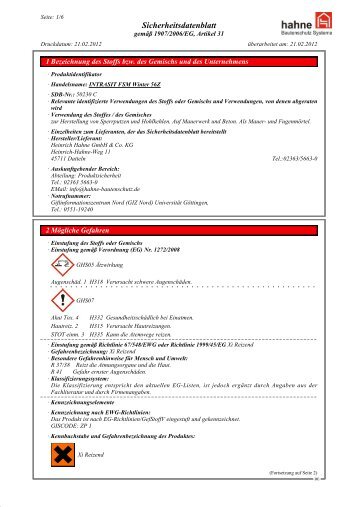 Sicherheitsdatenblatt
