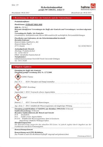 Sicherheitsdatenblatt