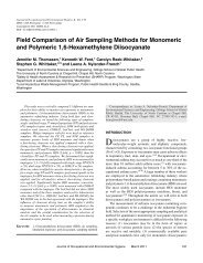 Field Comparison of Air Sampling Methods for Monomeric and ...