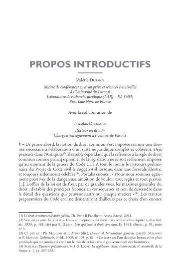 Propos introductifs rédigés par Valérie Durand (pdf) - Editions Larcier