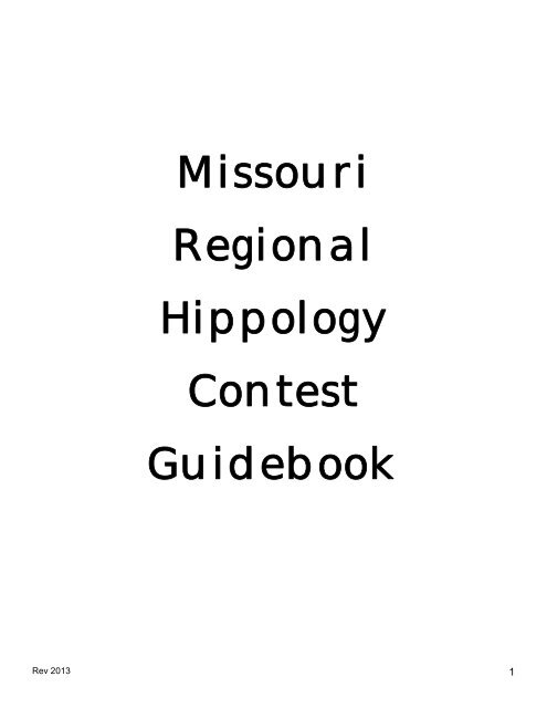 Regional Horse Hippology Contest Guidebook (PDF) - Missouri 4-H