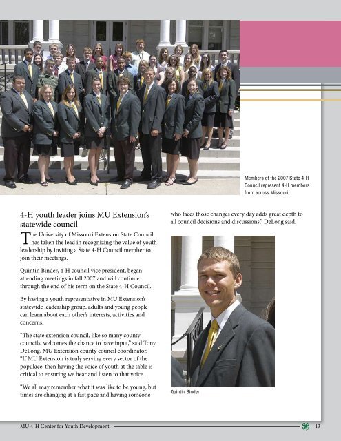 Annual Report 2007 (PDF) - Missouri 4-H - University of Missouri