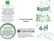 Clover Kids Brochure (PDF) - Missouri 4-H - University of Missouri