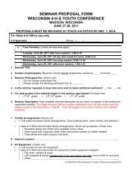 seminar proposal form wisconsin 4-h & youth conference