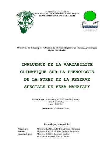 influence de la variabilite climatique sur la phenologie de la foret de ...