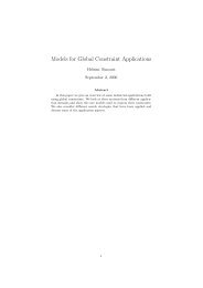 Models for Global Constraint Applications - Cork Constraint ...