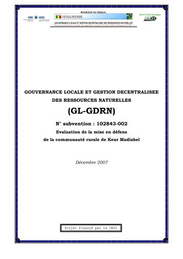 gouvernance locale et gestion decentralisee des ressources