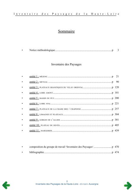 Inventaire des Paysages de la Haute-Loire - Conseil général 43