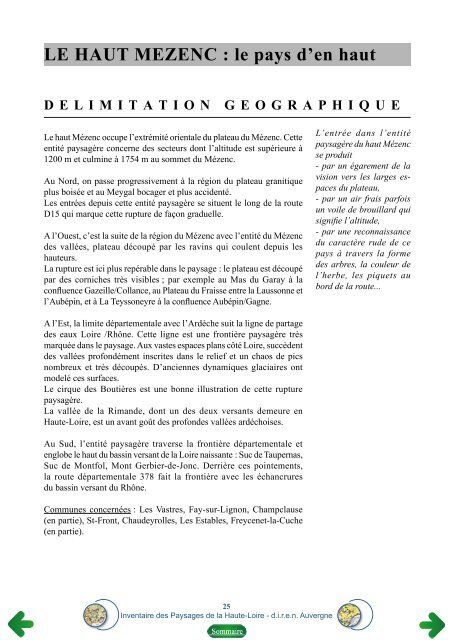 Inventaire des Paysages de la Haute-Loire - Conseil général 43