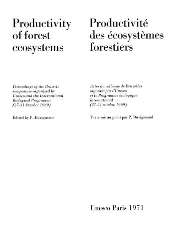 Productivity of forest ecosystems - unesdoc - Unesco