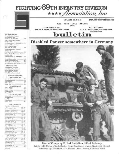 The Fighting 69th Infantry Division Association, Inc. Vol. 57 No. 3 ...