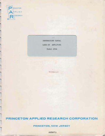 PRINCETON APPLIED RESEARCH CORPORATIO-