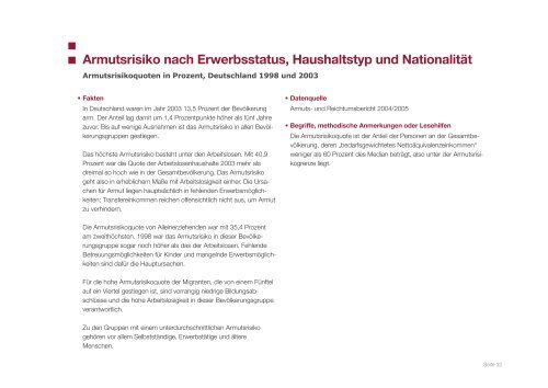 Armutsrisiko nach Erwerbsstatus, Haushaltstyp und Nationalität