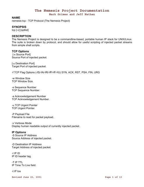 The Nemesis Project Documentation