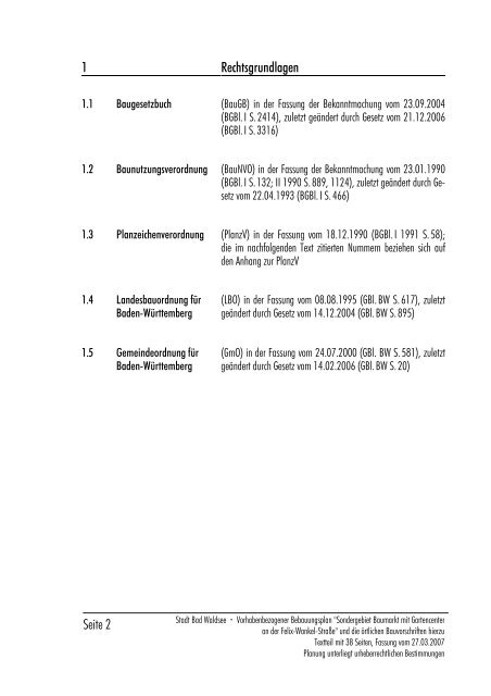 Vorhabenbezogener Bebauungsplan - Sondergebiet Baumarkt mit ...