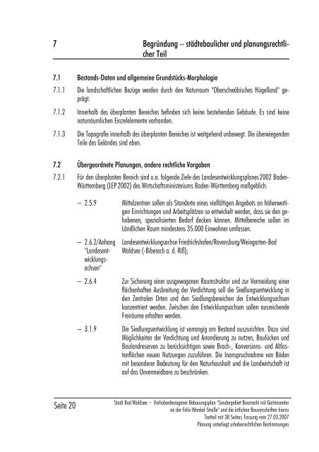 Vorhabenbezogener Bebauungsplan - Sondergebiet Baumarkt mit ...