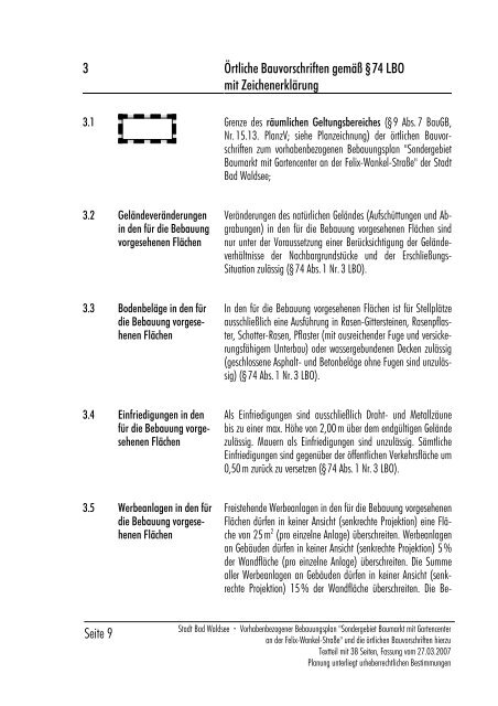 Vorhabenbezogener Bebauungsplan - Sondergebiet Baumarkt mit ...