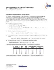 Fractogel Packing in 1.0 to 2.6 cm ID Columns - EMD Chemicals