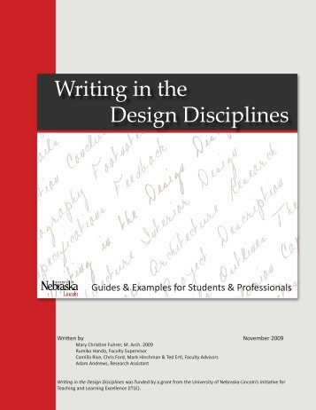 Writing in the Design Disciplines - College of Architecture - The ...