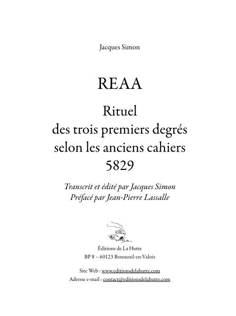 PREFACE-5829.pdf - Editions de la Hutte