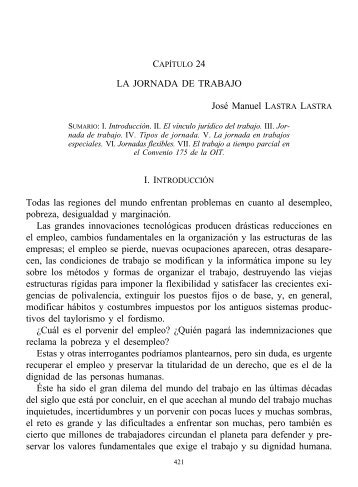 LA JORNADA DE TRABAJO José Manuel LASTRA ... - UNAM