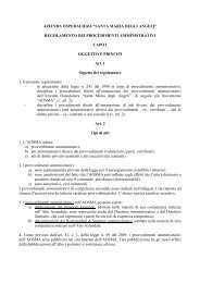 Regolamento dei procedimenti amministrativi - Azienda Ospedaliera ...