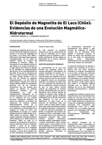 El Depósito de Magnetita de El Laco - Universidad del País Vasco