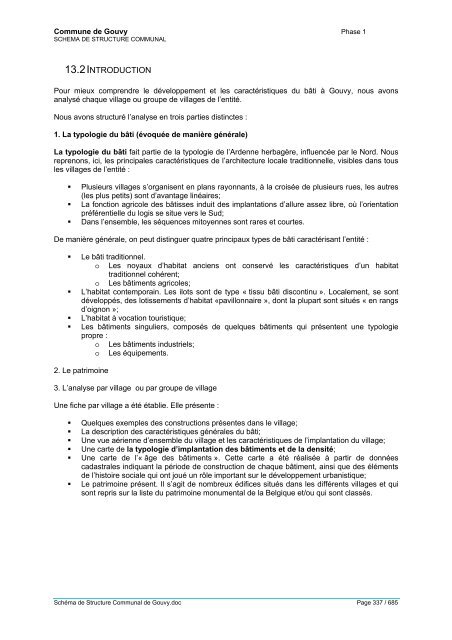 THEME 3 – CADRE BATI ET LOGEMENT 13 Structure du bâti - Gouvy