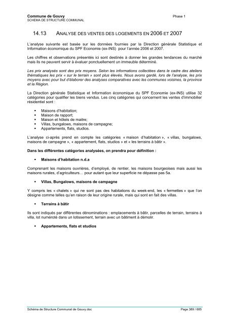 THEME 3 – CADRE BATI ET LOGEMENT 13 Structure du bâti - Gouvy