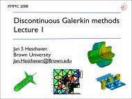 Discontinuous Galerkin methods Lecture 1 - Brown University