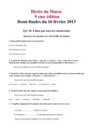 Dictée du Maroc 9 eme édition Demi-finales du 16 février 2013