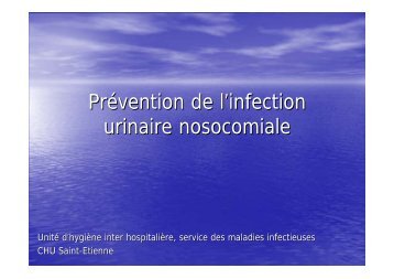 Prévention de l'infection urinaire nosocomiale - CClin Sud-Est