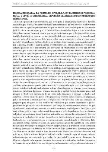 prueba indiciaria, la forma de operar la, en el derecho procesal ...