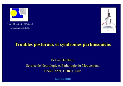 Troubles posturaux et syndromes parkinsoniens - Janv 2010