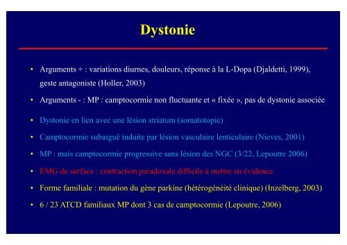 Troubles posturaux et syndromes parkinsoniens - Janv 2010