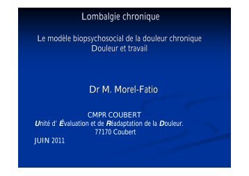 Le modèle biopsychosocial de la douleur chronique