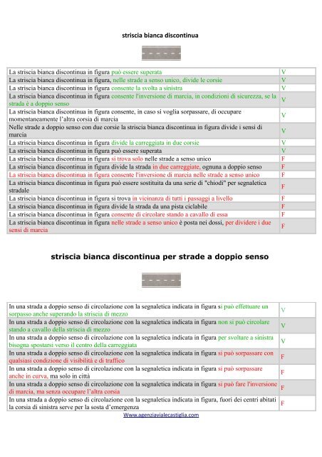 Striscia Bianca Discontinua Per Strade A Doppio Senso