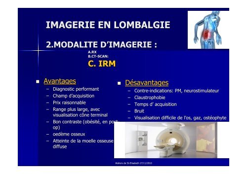 IMAGERIE EN LOMBALGIE - Europa Ziekenhuizen