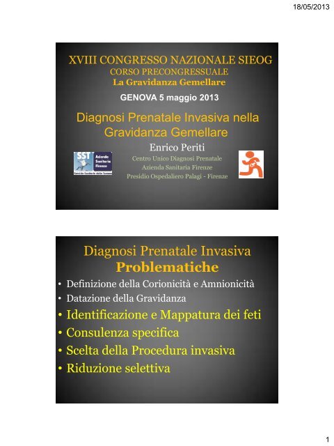 Diagnosi Prenatale Invasiva Problematiche - SIEOG