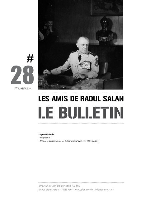 bulletin 28 / 1er trimestre 2011 - Association des amis de Raoul Salan