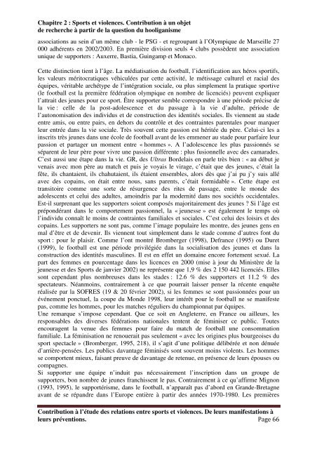 Contribution à l'étude des relations entre sports et violences