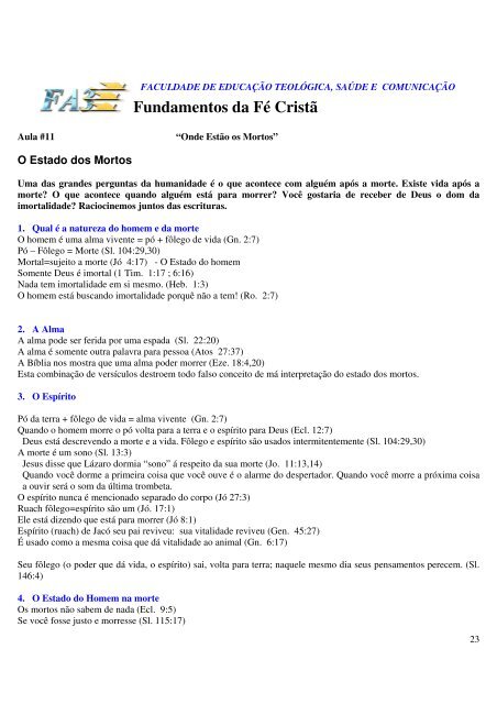 Fundamentos da Fé Cristã - verdaderevelada.org