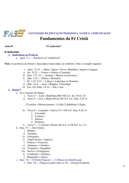 Fundamentos da Fé Cristã - verdaderevelada.org