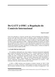 Do GATT à OMC: a Regulação do Comércio Internacional
