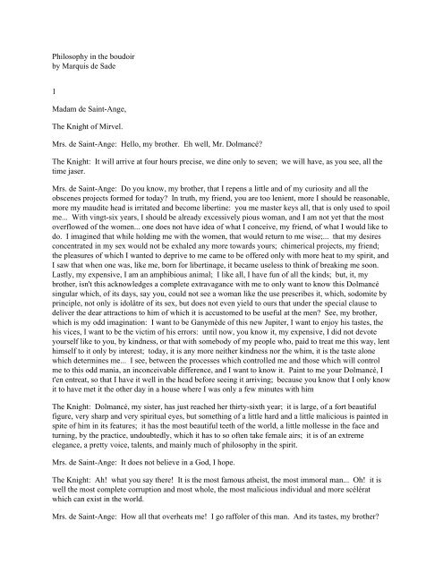 Sade Marquis De Philosophy In The Boudoir Pdf Vb Tech Co Za
