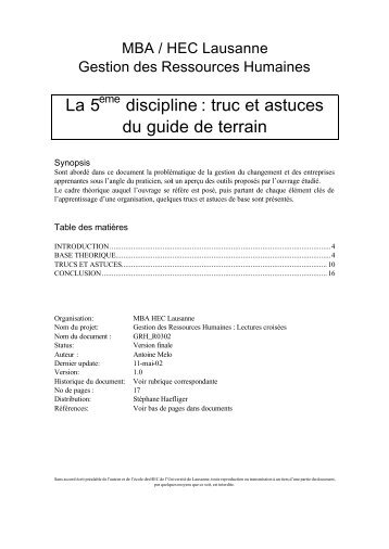 La 5ème discipline, trucs et astuces - Stephanehaefliger.com