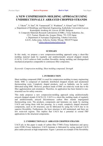 a new compression-molding approach using unidirectionally ... - ICCM