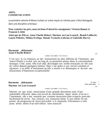 textes des galas MMXII.pdf - École Secondaire Mont-Saint-Sacrement