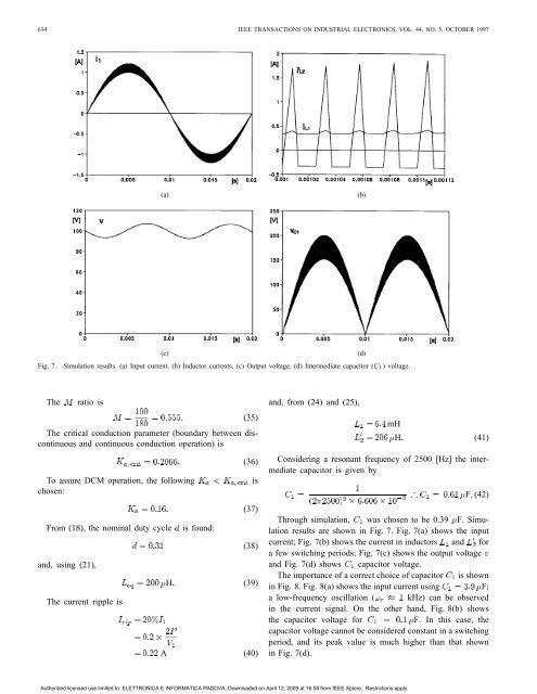 The Discontinuous Conduction Mode Sepic and ´ Cuk Power